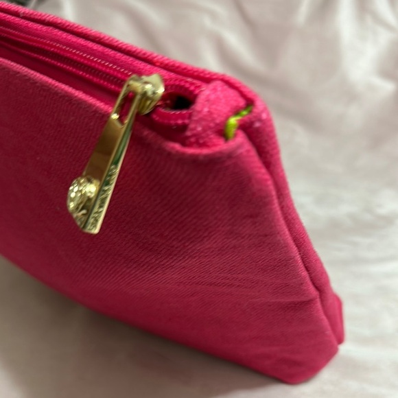 Vibrant Pink Cosmetic Bag with Golden Text - Picture 5 of 8